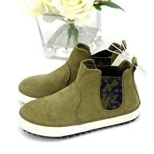 Cat & Jack Anton Sneaker Booties Boys Size 10 Shoe Casual To Dress Olive NEW